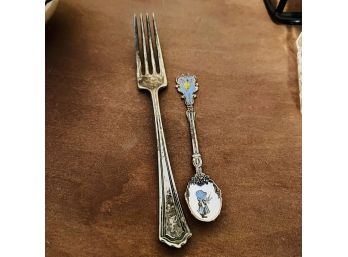 Vintage Korea Spoon And Monogram Fork (Bedroom 2)