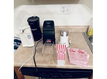 Assorted Kitchen Appliances: Can Opener, Coffee Maker, Popcorn Machine And Coffee Grinder (Kitchen)