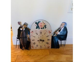 Decorative Metal Musicians And Clock (Living Room)