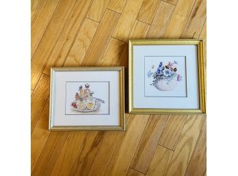 Pair Of Prints With Gold Frames * (Bedroom 2)