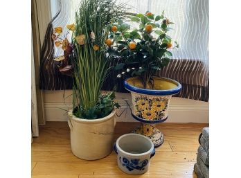 Decorative Plants And Ceramic Pots Lot (Living Room)