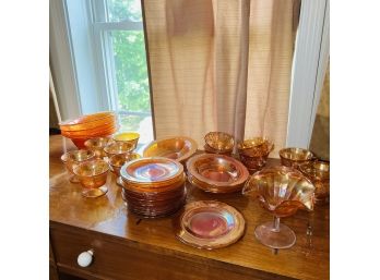 Large Vintage Orange Carnival Glass Lot No. 1
