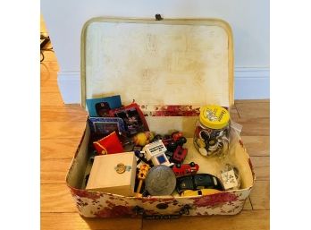French Chic Cardboard Storage Suitcase Filled With Toys (Living Room)