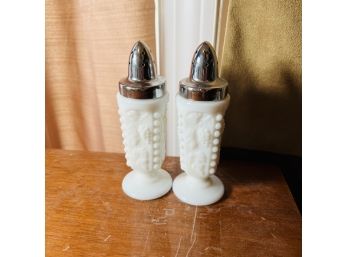 Vintage Milk Glass Salt And Pepper Shakers (Bedroom 2)