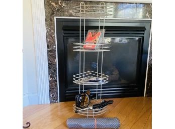 Metal Wire Corner Shelf With Assorted Findings (Living Room)