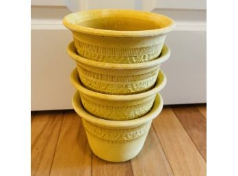 Riocer Yellow Ceramic Planters - Set Of Four (Living Room)