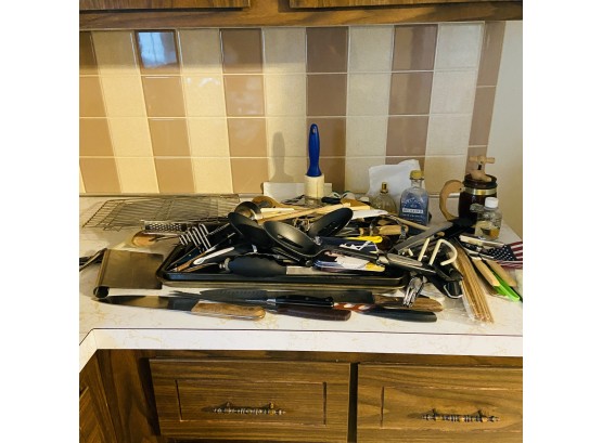 Large Lot Of Kitchen Tools (kitchen Counter Lot)