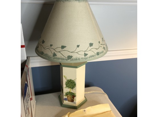 Lamp With Painted Shade And Base (Downstairs)
