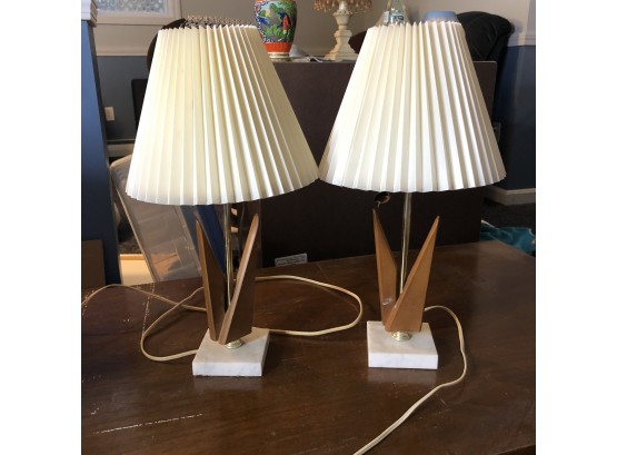 Pair Of Mid Century Modern Table Lamps (Downstairs)