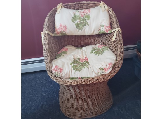 Wicker Chair With Cushion (Downstairs Bedroom)