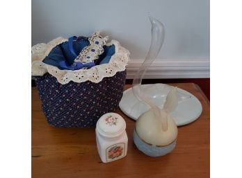 Misc Avon Lot With Fabric Basket (Downstairs Bedroom)