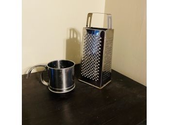 Vintage Kitchen Sifter And Cheese Grater - Lot Of 2 (kitchen)