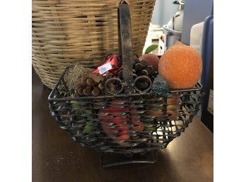 Decorative Metal Basket With Filler (Downstairs)