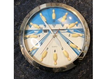 Vintage Bowling Pin Wall Clock (Downstairs)