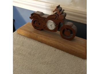 Motorcycle Wood Cutout Desk Clock (Downstairs)