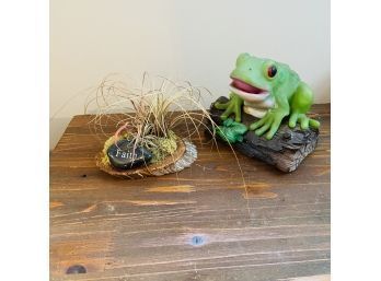 Decorative Frog And Faith Items (breezeway)