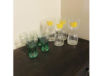 Lot Of 8 Glasses - Tab And Coca Cola (kitchen)