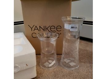 Set Of Yankee Candle Glass Candle Holders (Living Room)