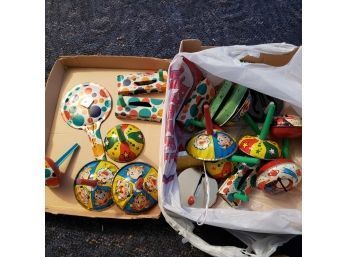 Box Of Vintage Tin Noise Makers (Downstairs)