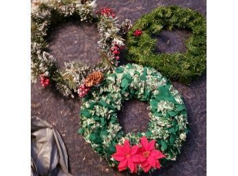 Set Of 3 Christmas Wreaths (Downstairs)