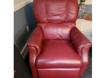 La-Z-Boy Red Leather Recliner (Downstairs)