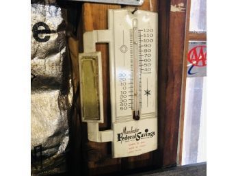 Vintage Manchester Federal Savings Thermometer (Garage)