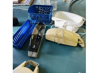 Corded Phone, Plastic Bins And Three-hole Punch (Center Zone)