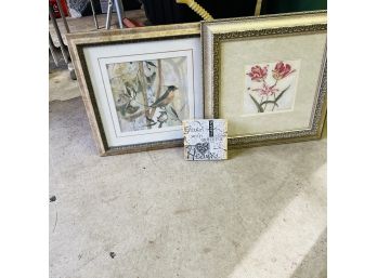 Pair Of Framed Prints With Small Plaque (Center Zone)