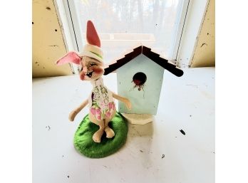 1991 Annalee Bunny And Bird House Door Stop (Zone 1)