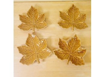 Set Of 4 Pottery Barn Leaf Plates