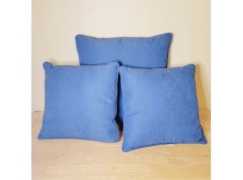 Set Of 3 Pier 1 Imports Blue Throw Pillows. 2 Sizes.