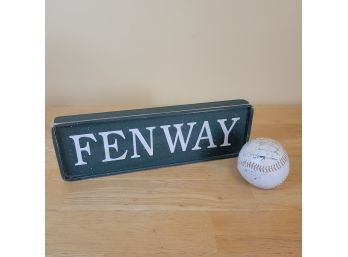 Fenway Sign And Red Sox Signed Ball