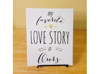 Love Story Sign On Stand