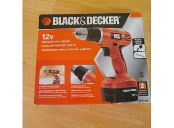 Black And Decker 12v Cordless Drill. Never Used!