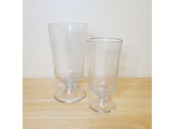Set Of 2 Muli-Purpose Hurricane Glass Vases