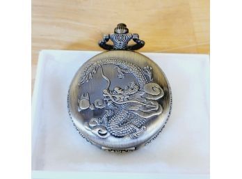 Zodiac Dragon Quartz Pocket Watch. Needs Repair