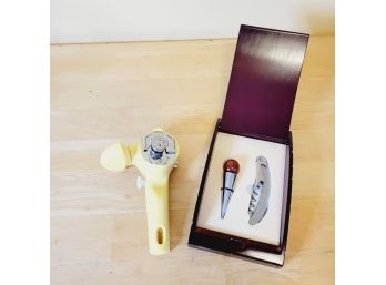 Wine Cork Topper And Corkscrew Plus Hand Held Can Opener