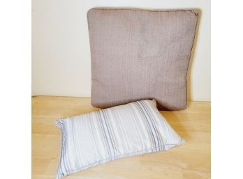 Set Of 2 Throw Pillows. Smaller Pillow Is Feather Filled