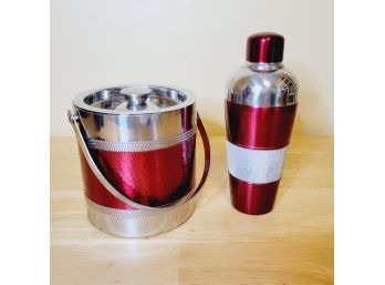 Cynthia Rowley Cocktail Shaker And Ice Bucket