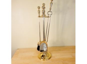 Brass Fireplace Tools On Stand