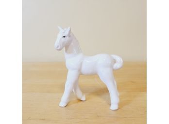Mini White Ceramic Horse From Czechoslovakis