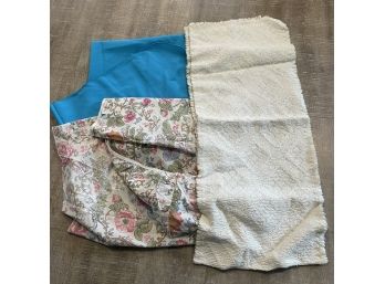 Vintage Tablecloth, Runner, & Small Fitted Sheet