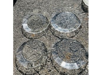 Set Of Four Bormioli Glass Snack Plates (Garage)