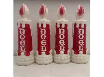 Four Empire Blow Mold Noel Candles In Good Condition