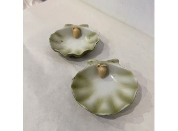 Vintage Japanese Pair Of Oyster Dishes
