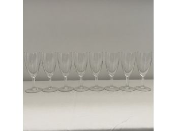 Set Of Eight Wine Glasses With Octagonal Stems And 'france' On Bottom