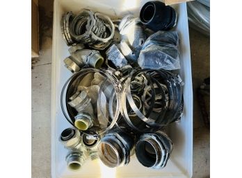 Assorted Metal Hose Fittings And Clamps Lot