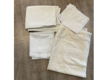 Vintage White And Cream Curtain Panel Lot