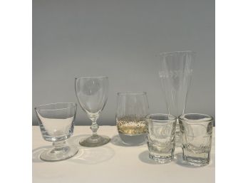 Assorted Glassware Including Bill Blass Cocktail Glass