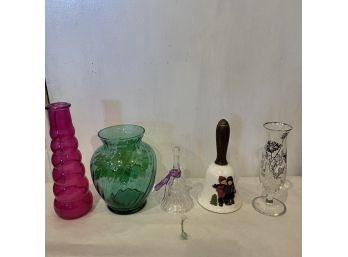 Miscellaneous Collectible Including Bells And Vases